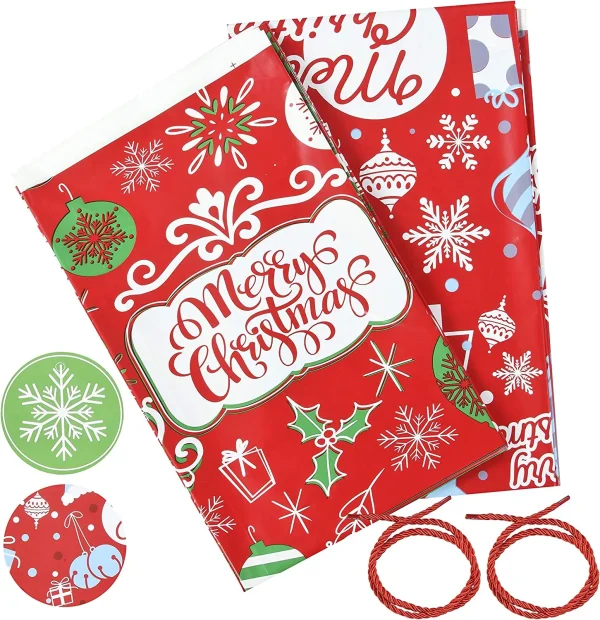 2pcs Christmas Large Bicycle Gift Bag With Gift Tags 8 2pcs Christmas Large Bicycle Gift Bag With Gift Tags - Image 6