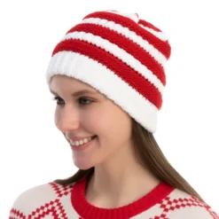 Womens Warm Snow Knit Beanie Santa Hat