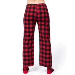 Buffalo Plaid Matching Family Pajamas With Socks -Christmas Favors Shop Christmas Black and Red Buffalo Plaid Pants L 4