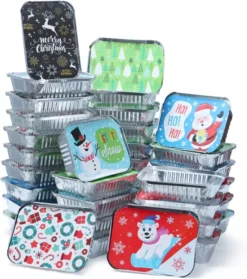 36pcs Rectangle Disposable Christmas Cookie Tins With Lids -Christmas Favors Shop Christmas Cookie Tins with Lids 36 Pcs 3 result 600x677 1