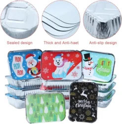 36pcs Rectangle Disposable Christmas Cookie Tins With Lids -Christmas Favors Shop Christmas Cookie Tins with Lids 36 Pcs 4 result 600x607 1