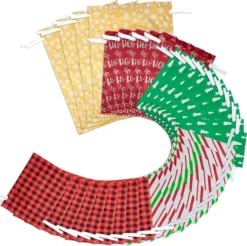 36pcs Assorted Drawstring Christmas Gift Bags -Christmas Favors Shop Christmas Drawstrings Bag 36 Pcs 4 result 600x597 1