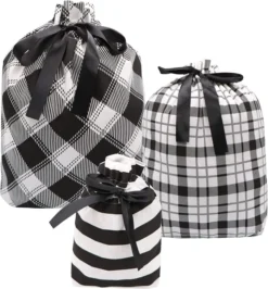 6pcs Drawstring Black Christmas Fabric Gift Bags 10 6pcs Drawstring Black Christmas Fabric Gift Bags -Christmas Favors Shop Christmas Fabric Gift Bags in Black Elegant Color 3 result 600x647 1