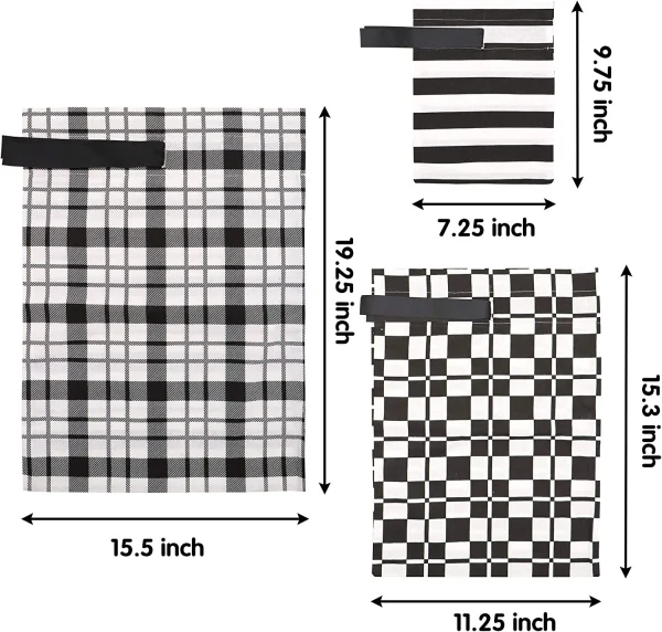 6pcs Drawstring Black Christmas Fabric Gift Bags 8 6pcs Drawstring Black Christmas Fabric Gift Bags - Image 6