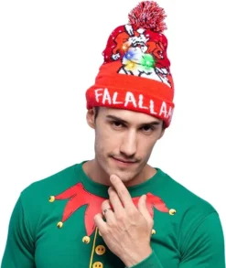 Christmas Falalallama Llama Lit-up Knitted Beanie -Christmas Favors Shop Christmas Falalallama Llama Lit up Knitted Beanie 4 result
