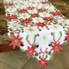 Embroidered Poinsettia Holly Leaf Table Flower Runner -Christmas Favors Shop Christmas Flower Table Runner 1 result 600x600 1