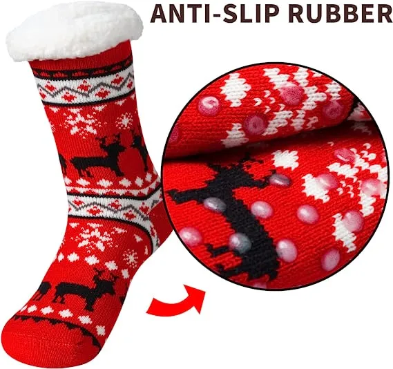 2pcs Christmas Slipper Socks With Grip 5 2pcs Christmas Slipper Socks With Grip - Image 3