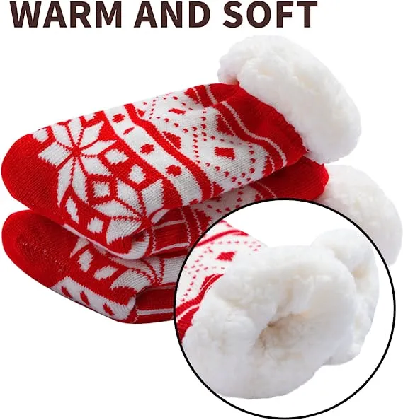 2pcs Womens Christmas Slipper Socks With Grip 4 2pcs Womens Christmas Slipper Socks With Grip - Image 2