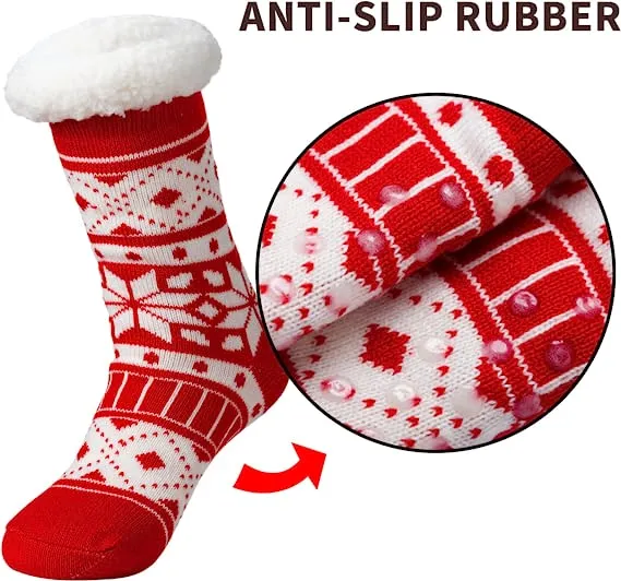 2pcs Womens Christmas Slipper Socks With Grip 5 2pcs Womens Christmas Slipper Socks With Grip - Image 3