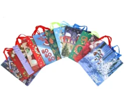 Christmas Gift Bags Bulk With Handles And Name Tags, 12Pcs