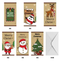 30pcs Christmas Gift Card With Envelopes -Christmas Favors Shop Christmas Gift Card Craft Paper with Envelopes 30Pcs 6 result 600x600 1