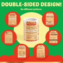 120pcs Christmas Self Adhesive Kraft Paper Stickers 10 120pcs Christmas Self Adhesive Kraft Paper Stickers -Christmas Favors Shop Christmas Gift Tag Kraft Paper North Pole Style 1 600x600 1