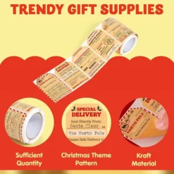 120pcs Christmas Self Adhesive Kraft Paper Stickers 12 120pcs Christmas Self Adhesive Kraft Paper Stickers -Christmas Favors Shop Christmas Gift Tag Kraft Paper North Pole Style 5 600x600 1