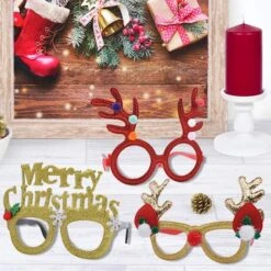 9Pcs Christmas Glasses Frame 10 9Pcs Christmas Glasses Frame -Christmas Favors Shop Christmas Glasses Frame 3