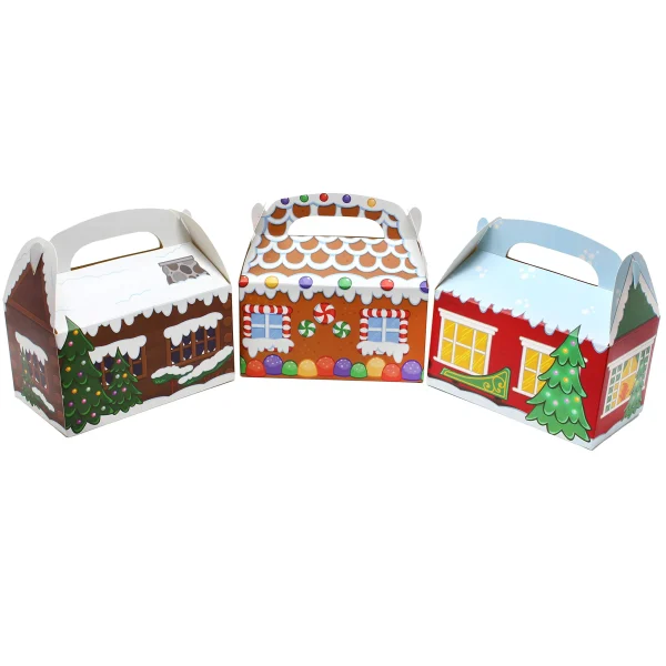 24pcs 3D Christmas House Cardboard Christmas Treat Boxes 5 24pcs 3D Christmas House Cardboard Christmas Treat Boxes - Image 3