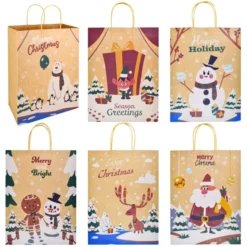 24pcs Kraft Paper Christmas Gift Bags -Christmas Favors Shop Christmas Kraft Paper Gift Bags with Twine Handles 3 result 600x600 1