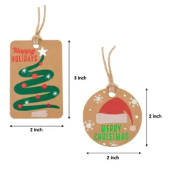 72pcs Christmas Hanging Gift Tags -Christmas Favors Shop Christmas Kraft Tags 4 result 600x600 1