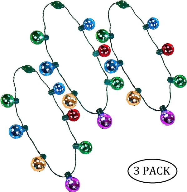 3pcs LED Christmas Bulb Disco Necklace 4 3pcs LED Christmas Bulb Disco Necklace - Image 2