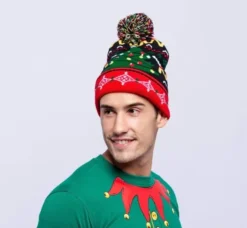Christmas Light Up Knitted Beanie Cap -Christmas Favors Shop Christmas Light Up Knitted Beanie Cap 4 result 600x555 1