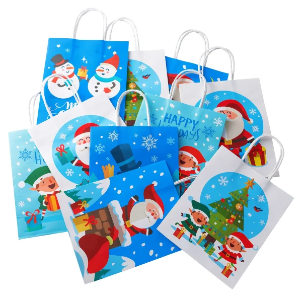 24pcs Paper Christmas Gift Bags With Handles 5 24pcs Paper Christmas Gift Bags With Handles - Image 3