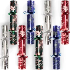 8pcs Party Crackers Christmas With Flower Designs