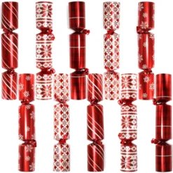 10pcs Red Christmas Crackers Party Favors