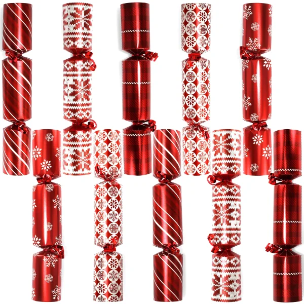 10pcs Red Christmas Crackers Party Favors 3 10pcs Red Christmas Crackers Party Favors