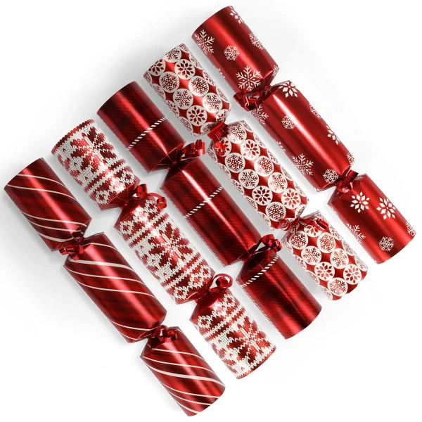 10pcs Red Christmas Crackers Party Favors 4 10pcs Red Christmas Crackers Party Favors - Image 2