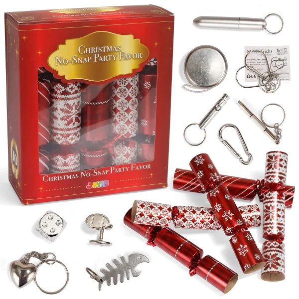 10pcs Red Christmas Crackers Party Favors 7 10pcs Red Christmas Crackers Party Favors - Image 5