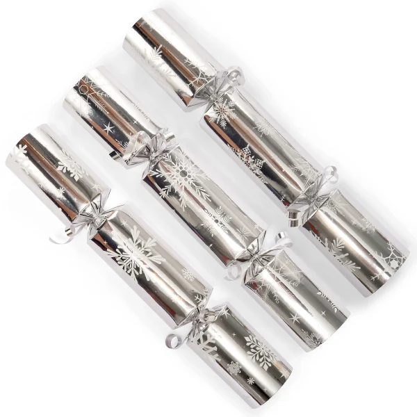 12pcs Silver Snowflakes Christmas Party Crackers 4 12pcs Silver Snowflakes Christmas Party Crackers - Image 2