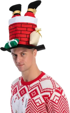 Santa In Chimney Christmas Hat 11 Santa In Chimney Christmas Hat -Christmas Favors Shop Christmas Santa Chimney Hat 4 result