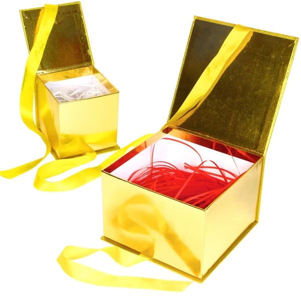 2pcs Christmas Gold Glitter Gift Box 4 2pcs Christmas Gold Glitter Gift Box - Image 2