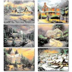 72pcs Snowy Town Assortment Christmas Card Greetings