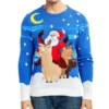 Mens Fuzzy Reindeer Christmas Sweater -Christmas Favors Shop Christmas Sweaters Funny Reindeer Mens Christmas Ugly Sweater 1 600x600 1