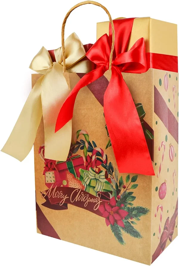 24pcs Vintage Style Kraft Paper Christmas Gift Bags 8 24pcs Vintage Style Kraft Paper Christmas Gift Bags - Image 6