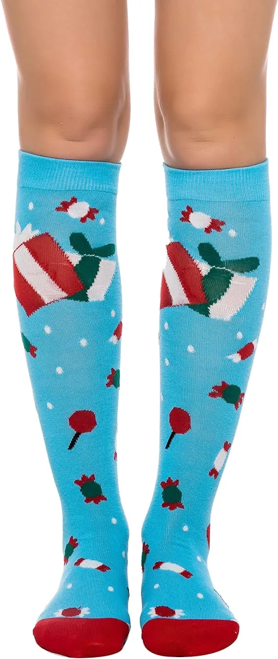 5pcs Women Christmas Patterned Knee High Socks 5 5pcs Women Christmas Patterned Knee High Socks - Image 3