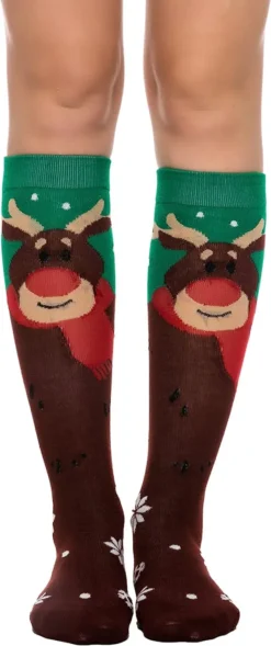 5pcs Women Christmas Patterned Knee High Socks 12 5pcs Women Christmas Patterned Knee High Socks -Christmas Favors Shop Christmas Women Knee High Socks 5 Pairs 5 result