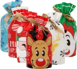 60pcs Plastic Drawstring Christmas Gift Bags 10 60pcs Plastic Drawstring Christmas Gift Bags -Christmas Favors Shop Christmas X Large Candy Bags 60 Pcs 3 result 600x540 1