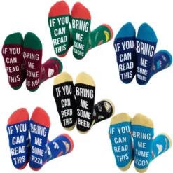 6Pcs Colorful Christmas Novelty Socks For Women