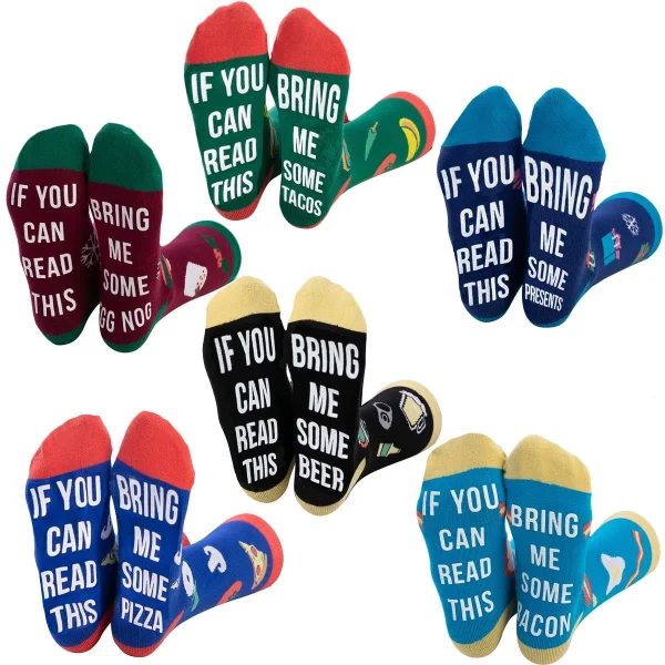 6Pcs Colorful Christmas Novelty Socks For Women 3 6Pcs Colorful Christmas Novelty Socks For Women