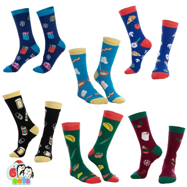 6Pcs Colorful Christmas Novelty Socks For Women 4 6Pcs Colorful Christmas Novelty Socks For Women - Image 2