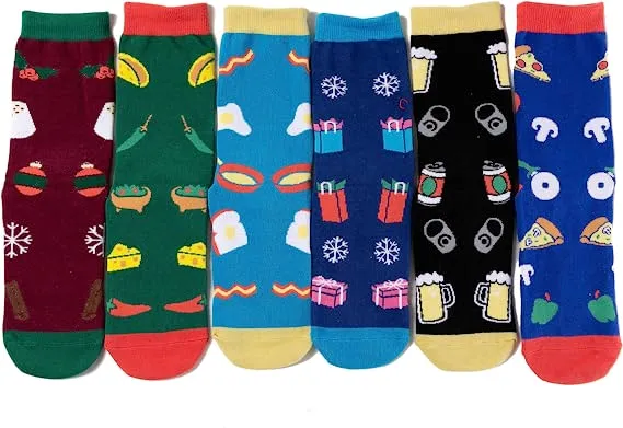 6Pcs Colorful Christmas Novelty Socks For Women 5 6Pcs Colorful Christmas Novelty Socks For Women - Image 3