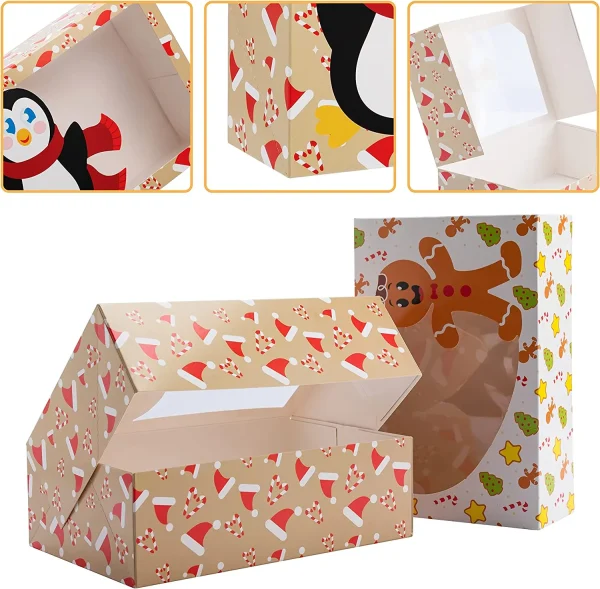 24pcs Christmas Cookie Boxes With Window 6 24pcs Christmas Cookie Boxes With Window - Image 4