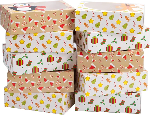 24pcs Christmas Cookie Boxes With Window 8 24pcs Christmas Cookie Boxes With Window - Image 6