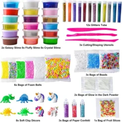 56pcs Art And Craft DIY Slime Kit Making Set 10 56pcs Art And Craft DIY Slime Kit Making Set -Christmas Favors Shop DIY Slime Set with 18 Slime and 38 Accessories 3 result 1 600x597 1