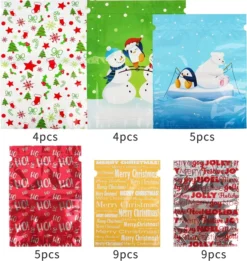 36pcs Christmas Gift Wrap Bags With Ribbon Tie -Christmas Favors Shop Drawstring Foiled Gift Bags 36 Pcs 3 result 600x635 1
