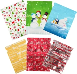 36pcs Christmas Gift Wrap Bags With Ribbon Tie -Christmas Favors Shop Drawstring Foiled Gift Bags 36 Pcs 4 result 600x574 1