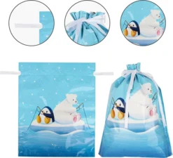 36pcs Christmas Gift Wrap Bags With Ribbon Tie -Christmas Favors Shop Drawstring Foiled Gift Bags 36 Pcs 6 result 600x546 1