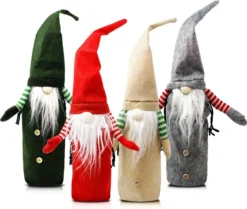 Festive Christmas Holiday Wine Covers Gnome, 4 Packs -Christmas Favors Shop Festive Christmas Holiday Wine Covers Gnome 4 Packs 2 result 600x508 1