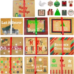 30pcs Kraft Paper Christmas Gift Card Boxes -Christmas Favors Shop Foil Kraft Paper Gift Wrappers 30 Pcs 3 result 600x604 1